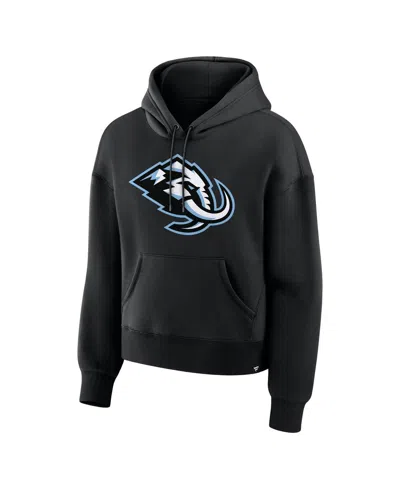 Fanatics Women's Black Utah Mammoth Primary Logo Legacy Fleece Pullover Hoodie In Black