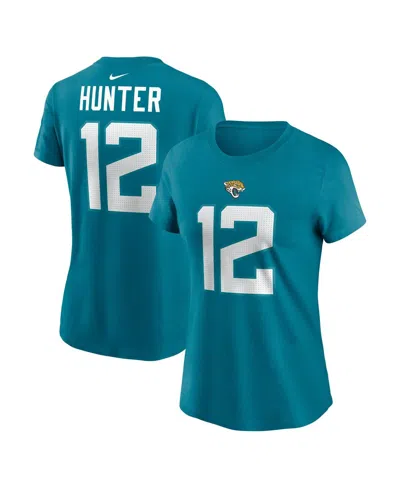 Nike Women's Travis Hunter Teal Jacksonville Jaguars 2025 Nfl Draft First Round Pick Name Number T-shirt In Blue