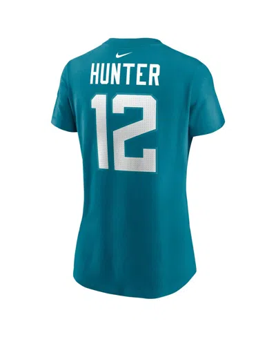 Nike Women's Travis Hunter Teal Jacksonville Jaguars 2025 Nfl Draft First Round Pick Name Number T-shirt In Blue