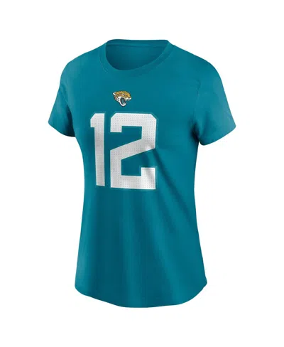 Nike Women's Travis Hunter Teal Jacksonville Jaguars 2025 Nfl Draft First Round Pick Name Number T-shirt In Blue