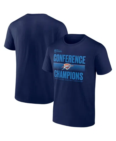 Fanatics Men's Navy Oklahoma City Thunder 2025 Western Conference Champions Ball Handler T-shirt In Blue