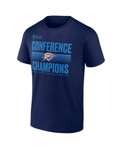 Fanatics Men's Navy Oklahoma City Thunder 2025 Western Conference Champions Ball Handler T-shirt In Blue