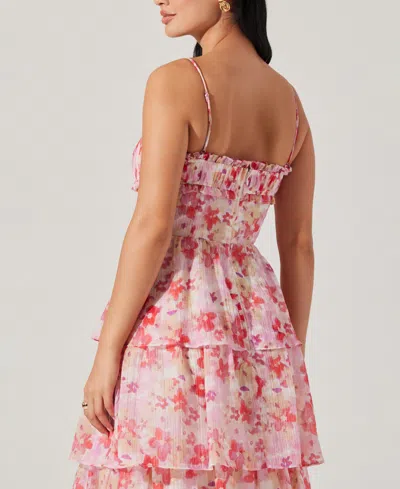 Astr The Label Vonnessa Floral Print Tiered Maxi Dress In Pink