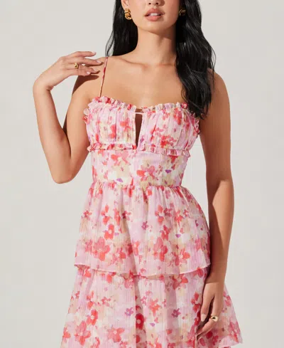 Astr The Label Vonnessa Floral Print Tiered Maxi Dress In Pink