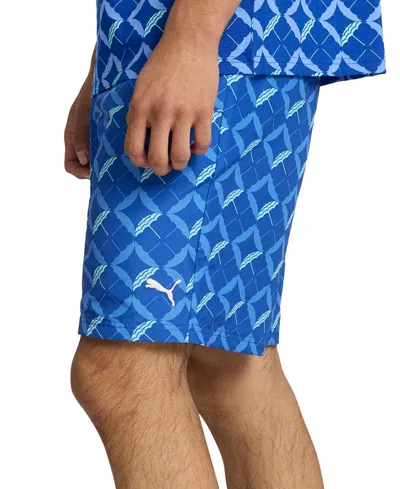 Puma Men's Resort Umbrella-graphic Shorts In Blue