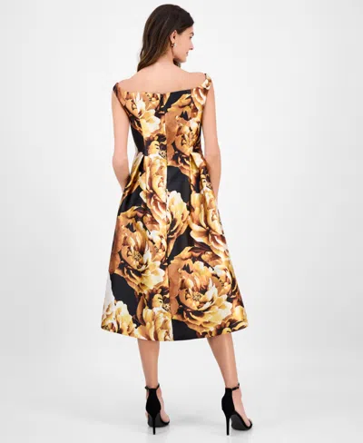 Julia Jordan Floral Off-the-shoulder Cocktail Dress In Animal Print