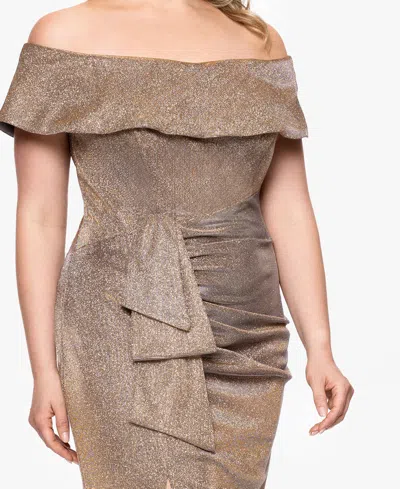 Xscape Plus Size Off-the-shoulder Glitter Gown