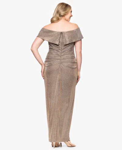 Xscape Plus Size Off-the-shoulder Glitter Gown