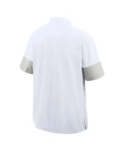Jordan Oklahoma Sideline Coach Nike Men's  Brand 1/2-zip Short-sleeve Hooded Jacket In White