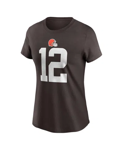 Nike Shedeur Sanders Brown Cleveland Browns 2025 Nfl Draft Name & Number T-shirt In Brown