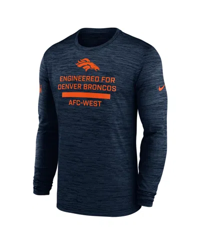 Nike Denver Broncos Sideline Team Issue Velocity  Men's Dri-fit Nfl Long-sleeve T-shirt In Gold