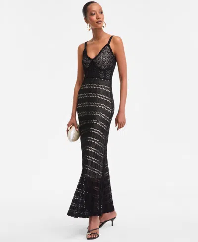 Inc International Concepts Women's Crochet-overlay Maxi Dress