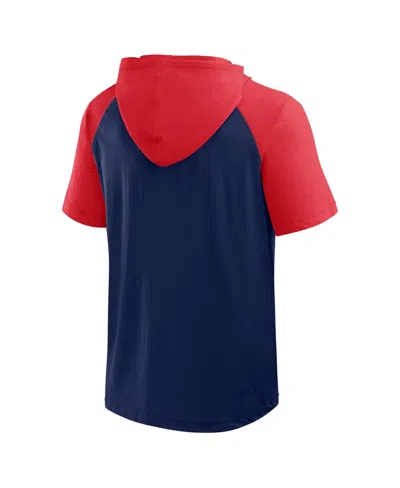 Logo Athletic Men'sâ Fanatics Navy Boston Red Sox Prime Raglan Short Sleeve Hoodie T-shirt