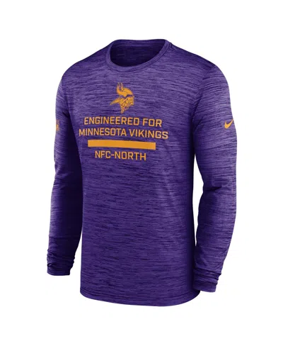 Nike Men's Purple Minnesota Vikings Sideline Velocity Performance Long Sleeve T-shirt In Purple