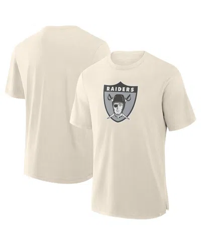 Fanatics Men's Cream Las Vegas Raiders Slub T-shirt In White