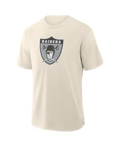 Fanatics Men's Cream Las Vegas Raiders Slub T-shirt In White