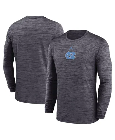 Jordan Men's North Carolina Sideline Velocity  Brand Dri-fit College Long-sleeve T-shirt In Black