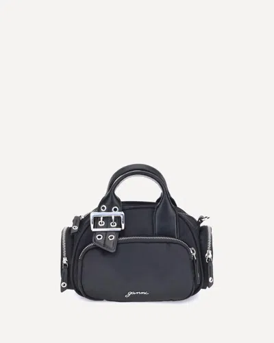 Ganni Polochon Mini Handbag In Black