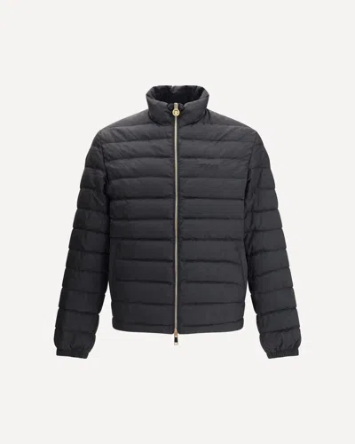 Versace Barocco Jacquard Puffer Jacket In Black