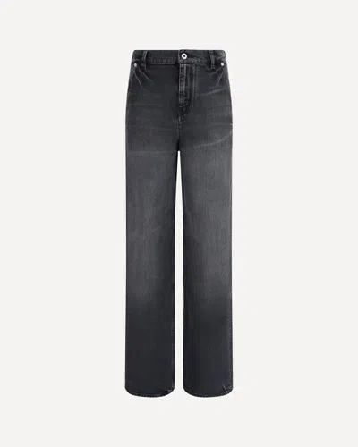 Kenzo Modern Straight Cut Denim Trousers In Gray