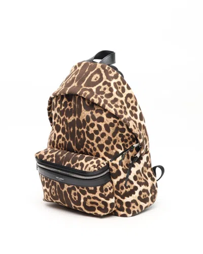 Saint Laurent Leopard City Backpack