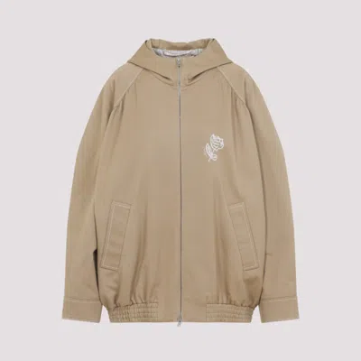 Marni Hooded Jacket With Embroidered Detail And Elasticated Hem