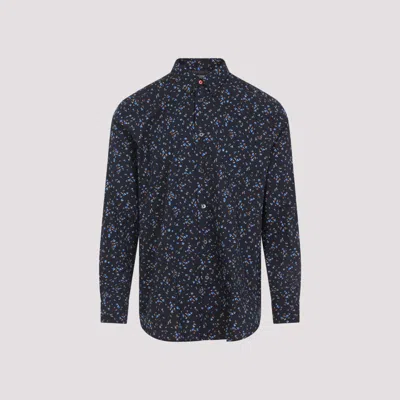 Paul Smith Men's Regular Fit Shirt With All-over Print In Blue