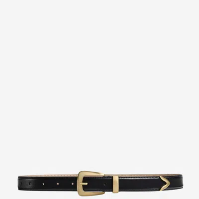 Khaite Buckle Leather Belt In Black