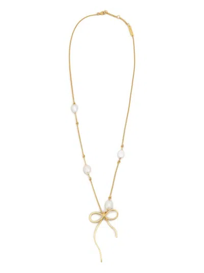 Marni Pearl-embellished Necklace In Gold