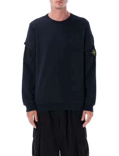 Stone Island Cotton Crew Neck Knitwear Sweater In Black