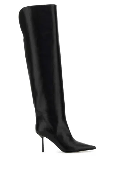 Le Silla Bella Knee Length Pointed Toe Stiletto Boots In Black