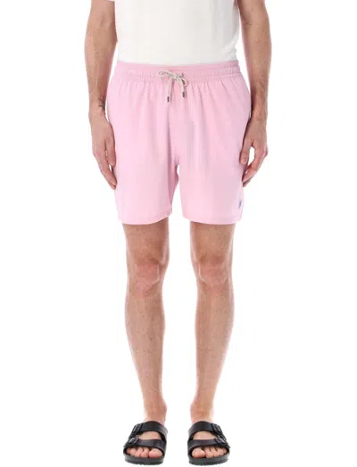 Ralph Lauren Light Pink Elastic Waist Shorts In Pink