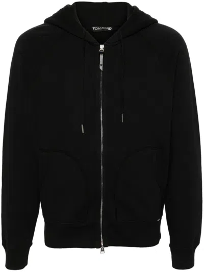 Tom Ford Slim-fit Cotton-blend Jersey Zip-up Hoodie