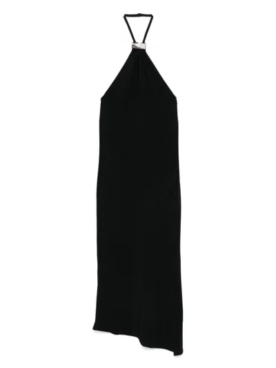 Attico Black Halterneck Low-back Midi Dress