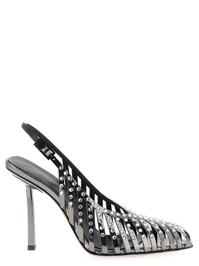Le Silla Cage Pumps Silver