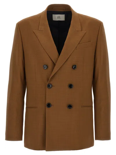 Ami Alexandre Mattiussi Ami Double-breasted Light Wool Twill Blazer