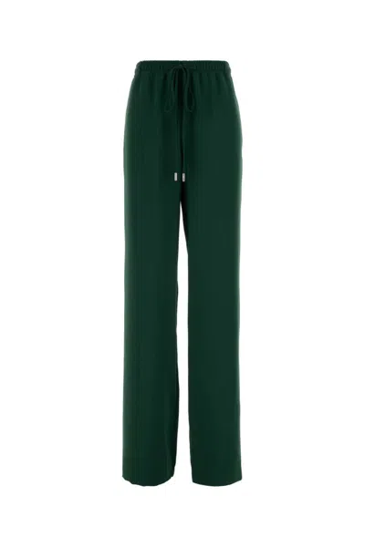 Ermanno Scervino Trousers Elastic Waistband Wide Leg In Green