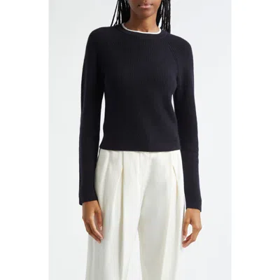 Vince Contrast Color Cashmere-blend Pullover