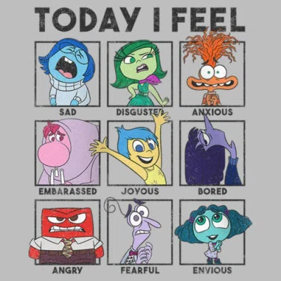 Inside Out 2 Girl's  Today Moods  Graphic T-shirt