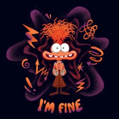 Inside Out 2 Anxiety I'm Fine  Graphic T-shirt