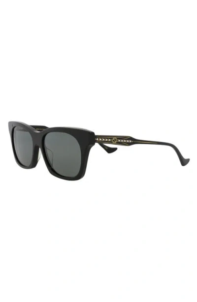 Gucci 55mm Square Crystal Embellished Sunglasses