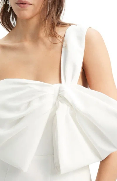 Bardot Bella Bow One-shoulder Minidress In White