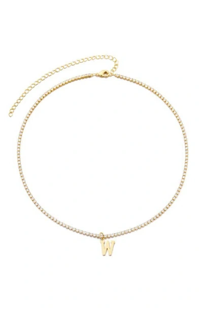 Adornia Initial Charm Tennis Necklace