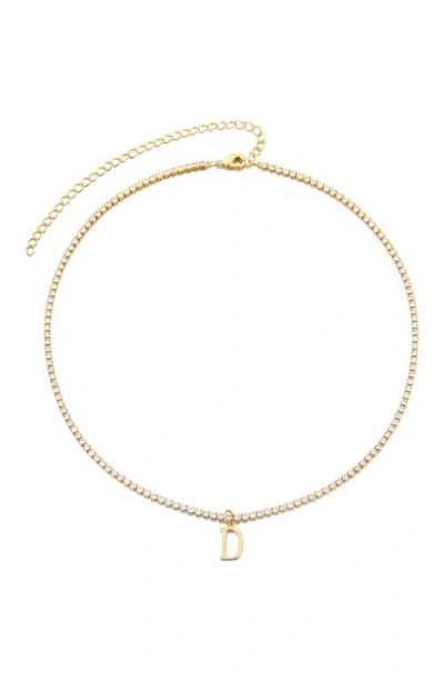 Adornia Initial Charm Tennis Necklace