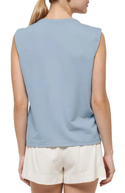 Three Dots Kimberly Cotton Jersey Muscle Tank In Gray