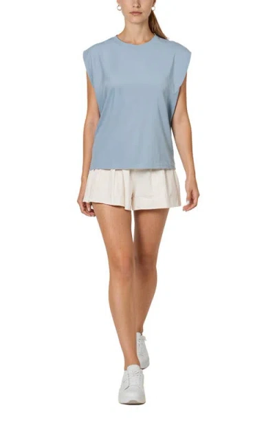Three Dots Kimberly Cotton Jersey Muscle Tank In Gray