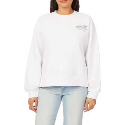 Scotch & Soda Oversize Side Vent Sweatshirt In White