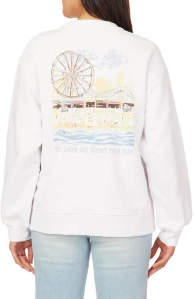 Scotch & Soda Oversize Side Vent Sweatshirt In White