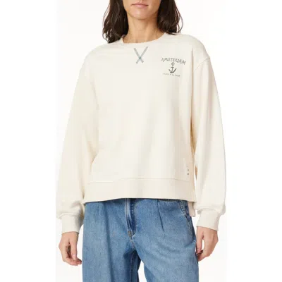 Scotch & Soda Oversize Side Vent Sweatshirt In Neutral