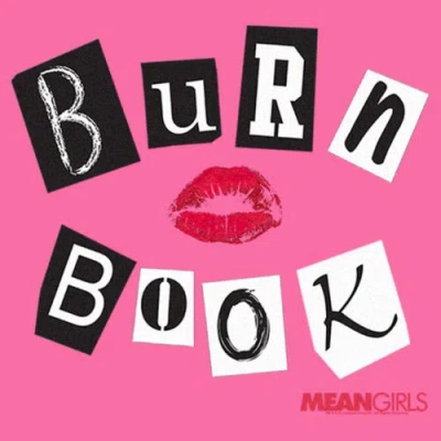 Mean Girls Girl's  Burn Book Kiss  Graphic T-shirt In Pink